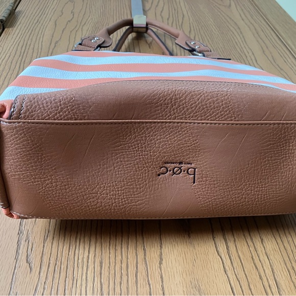 Born Concept Striped Brown and Orange Women's Bag - Picture 7 of 8
